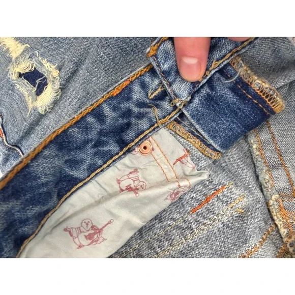 True Religion Vintage 2004 Twisted Destroyed Flare size 27 NWT ( RARE ) - Picture 12 of 13